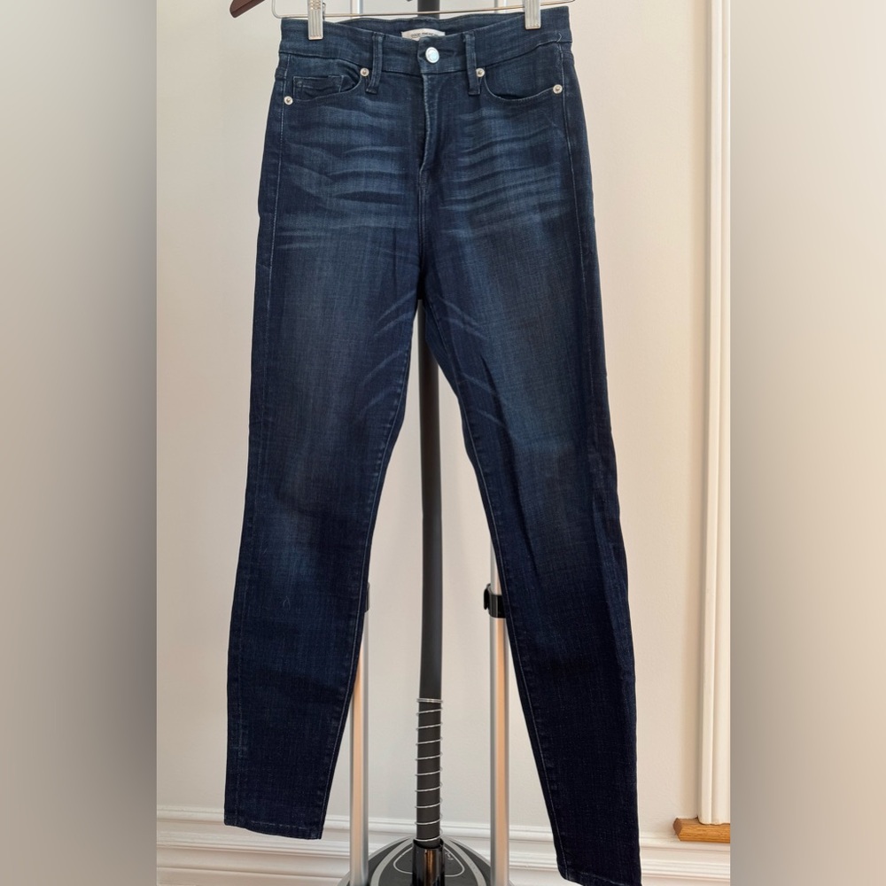 Good American - Good Waist - Skinny Jeans - Dark Blue - Stretchy - 0/25 (used)